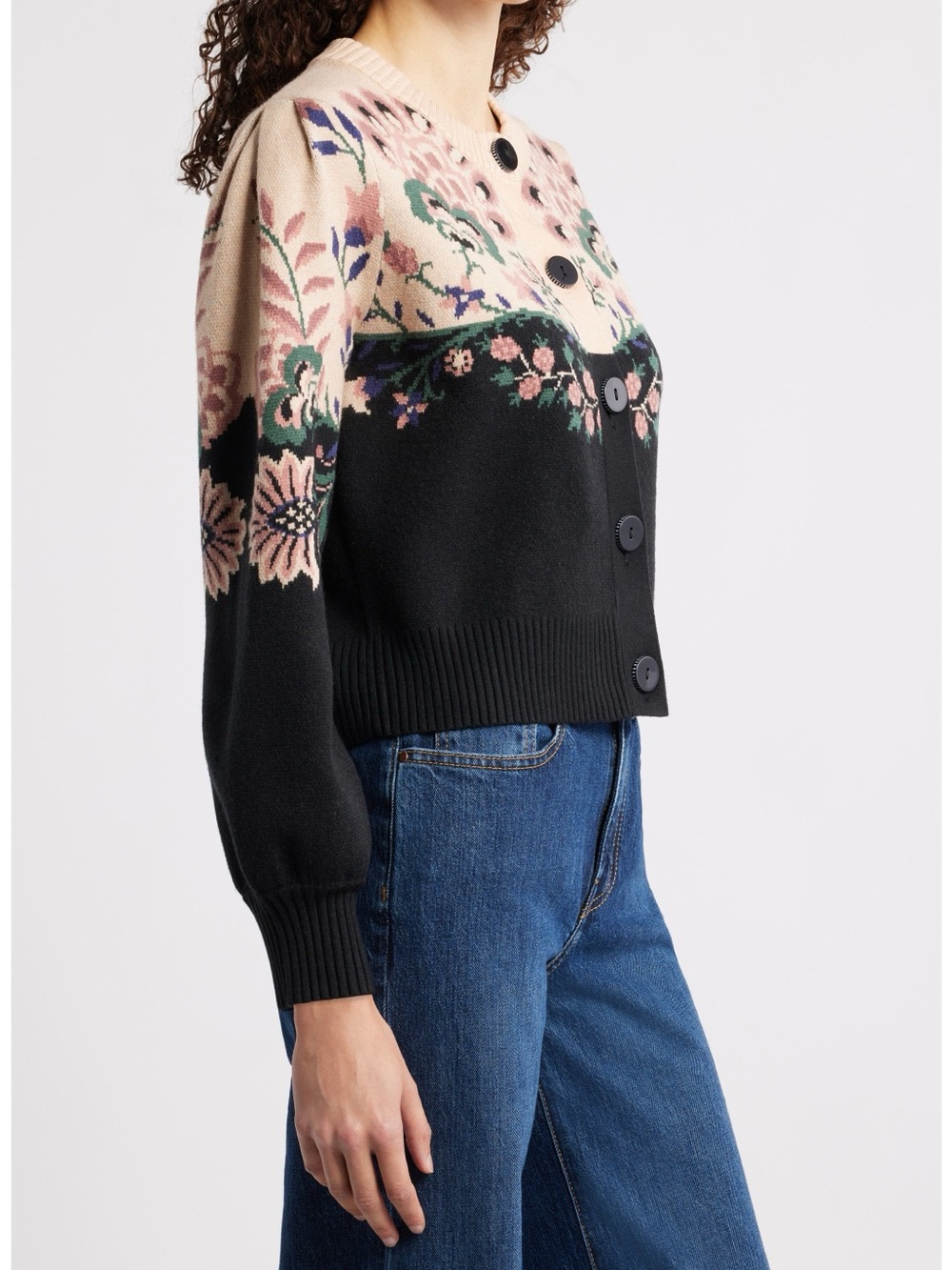 FARM Rio Belle Garden Mixed Knit Cardigan size Medium - Picture 4 of 14